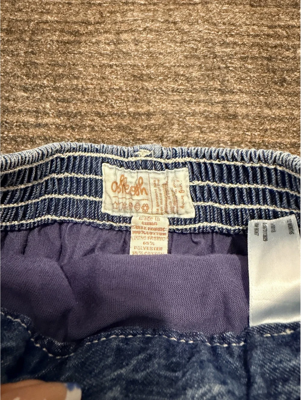 Vintage OshKosh Denim Embroidered Skort Girls 12-18 Months